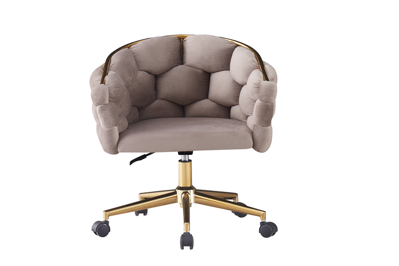 Gilded Leg Woven Swivel Chair